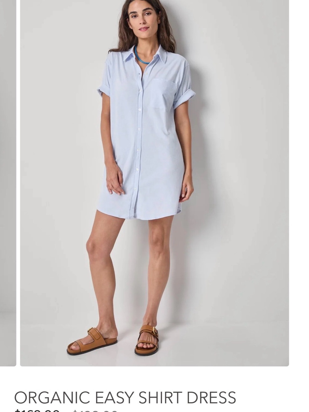 Lilla P Light Blue Button-Front Shirt Dress